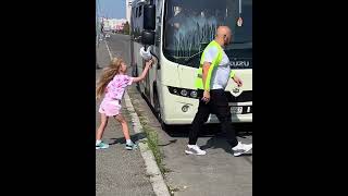 A little girl stopped the bus for a good cause [upl. by Aivata]