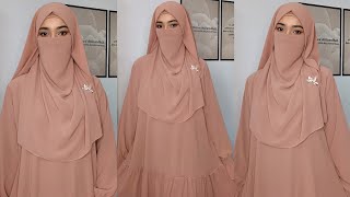 Hijab With Niqab Tutorial  Full Coverage NiqabHijab  Beautiful Hijab [upl. by Michaeu927]