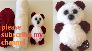 How to Make a PomPom Teddy Bear  Easy DIY Craft TutorialInternationalDIY [upl. by Akcir404]