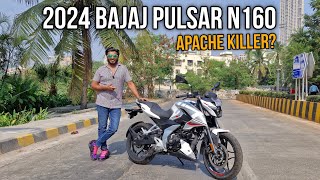 Finally Updated 😍 🤍 White Bajaj Pulsar N160 2024  Full Ride Review 🔥 [upl. by Ccasi979]