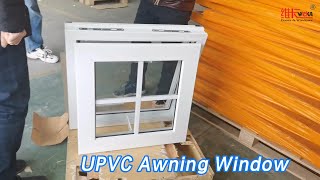 Top Hung UPVC Awning Window Vertical Customized Size With Grill Awning [upl. by Ahsinom]