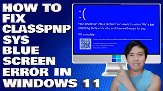 How To Fix CLASSPNPSYS Blue Screen Error in Windows 1011 Solution [upl. by Attirehs]