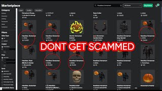 ROBLOX HEADLESS HORSEMAN SCAM WATCH BEFORE YOU BUY [upl. by Ettelloc]