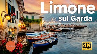 Limone sul Garda Lake Garda  Italy Sunset Walk 4K UHD [upl. by Nedia]