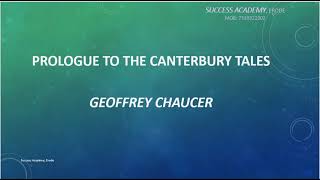 Prologue to the Canterbury Tales by Geoffrey Chaucer pgtrb literature successacademyerode [upl. by Jonis208]