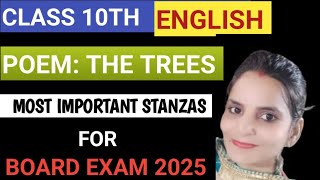 Class 10th English First Flight poem 7 the trees most imp stanza with question answer in hindi ll [upl. by Laverne]