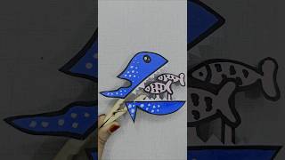 Cute paper Shark Craft idea for kids Easiest Paper Craft video Step by step viralshort shortsfeed [upl. by Nefen]