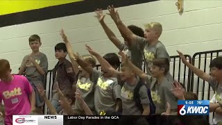 6th graders start Bettendorf Middle with pep and cheer [upl. by Iveksarap301]