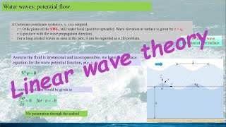 Fluid Dynamics Waves Linear wave theory [upl. by Dnumsed923]