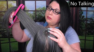 ASMR Hair Salon Roleplay NO TALKING Wet Haircut Blow Dry Hair Dryer Hair Straightening Spray [upl. by Ecnirp481]