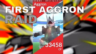 Pokemon GO My First Aggron Tier 4 Raid [upl. by Nlyak252]