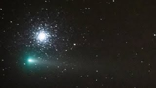 Dance of comet LEONARD with globular star cluster Messier3 [upl. by Afrikah]