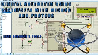 Digital voltmeter with PIC16F877A using Proteus and Micro C [upl. by Auehsoj]