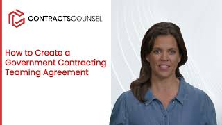 How to Create a Government Contracting Teaming Agreement Templates Available [upl. by Ahsiekat]