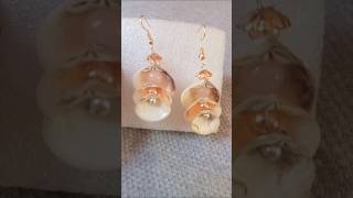 Diy simple amp easy 🐚seashell earrings trending shorts viralvideo [upl. by Giacinta]