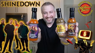 Trying SHINEDOWN Hot Sauces  NEW Attention Attention This is Hot  Symptom  Devour  Review [upl. by Ahsekin301]