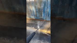 Just hot water cleaning a dumpster pad [upl. by Alekin]