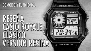 Reseña Casio Royale AE1200WH de Resina Reloj Digital Horario Mundial en Español [upl. by Estella11]