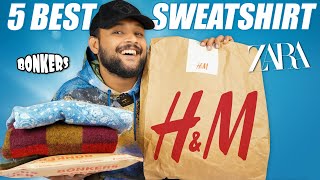 Best SWEATSHIRTSWEATER for Men 🔥 SWEATSHIRT Haul 2022  HampM ZARA Bonkers Corner  ONE CHANCE [upl. by Millhon482]