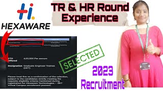 Hexaware GET TRampHR interview Experience2023 Recruitment [upl. by Kramal]