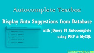 Autocomplete Textbox with jQuery UI using PHP and MySQL [upl. by Seebeck]