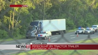 Pedestrian struck by tractor trailer on I84 in Plainville [upl. by Socram497]