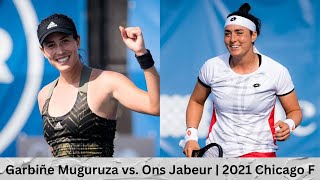 Garbiñe Muguruza vs Ons Jabeur  2021 Chicago Final  Highlights [upl. by Anayia]