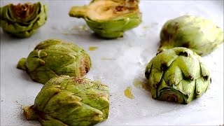 How to make Oven Roasted Artichokes Recipe  HappyFoods [upl. by Boccaj]