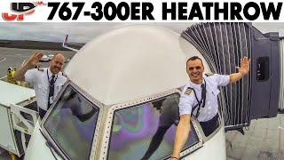 Piloting BOEING 767300 out of London Heathrow  Cockpit Views [upl. by Hickey]