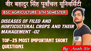 Diseases Of Filed And Horticultural Crops And Their Management 2 Top 25 Short Questions vbspu [upl. by Savil]