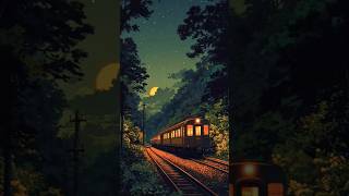 quotNight train travels through a serene forest moonlight and stars casting a magical glow aheadquot [upl. by Lindell]