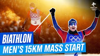 Biathlon  Mens 15km Mass Start  Full Replay  Beijing2022 [upl. by Thor371]