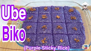 How to Make Ube Biko  Purple Sticky Rice  Filipino Dessert  Simple and Easy [upl. by Ennairac]