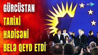 Gürcülər tarixi seçimini etdi Tbilisidə seçkidən sonra bayram abhavası [upl. by Asennav]