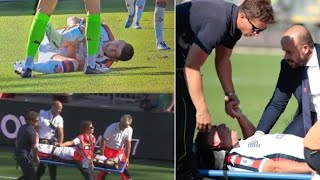 Venezias Ruslan Malinovskyi horrific ankle injury vs Genoa [upl. by Suiramed187]