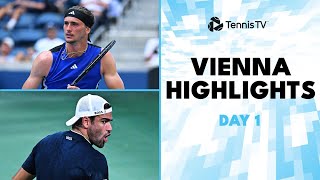 Zverev Faces Schwaerzler Berrettini Cobolli amp Mensik In Action  2024 Vienna Day 1 Highlights [upl. by Spillihp]