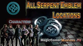 Resident Evil 6  All Serpent Emblem Locations  All Characters Heirlooms Trophy  Achievement [upl. by Atinyl]