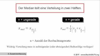 Median 05Quantil berechnen von Beobachtungswerten [upl. by Monjan441]