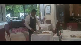 European Bass service at Locanda 800 Negrar Vr Valpolicella Wine Region Chef Diego Donatelli [upl. by Hinkel]