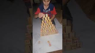 Dominoes blocks game  Most difficult tower with10 dominoespart 36dare to tryRayyans life [upl. by Spain]