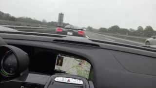 350 kmh 218 mph 918 chasing Koenigsegg Agera R on German Autobahn Porsche vs Koenigsegg [upl. by Wampler]