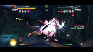 MCoC Tigra Killed The Serpent with 100 Health Left in Battlegrounds Arm Race meta [upl. by Ivad]