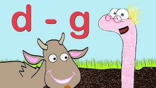 Learn Words D  G with the Word Worm  Toddler Fun Learning [upl. by Nahtannhoj]