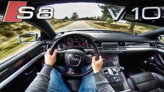 Audi S8 V10 POV Test Drive 52 FSi amp SOUND [upl. by Kissee276]