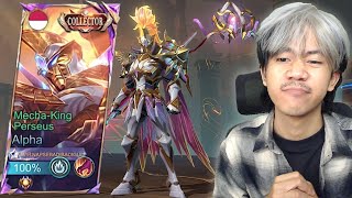 REVIEW SKIN COLLECTOR ALPHA MECHA KING PERSEUS  Mobile legends [upl. by Chappy]