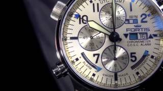 Fortis F43 Chronograph Alarm GMT COSC Dual Power Reserve 7032092 watch review [upl. by Rawdon]