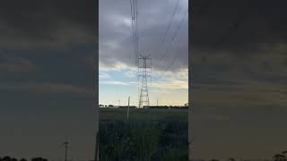 Golden Plains Wind Farm and Transformer High Voltage Transmission line Hamilton Highway [upl. by Oznohpla895]