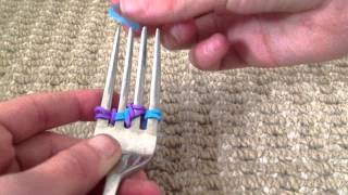 How to make a twizzler loom band on a fork [upl. by Eiclek]