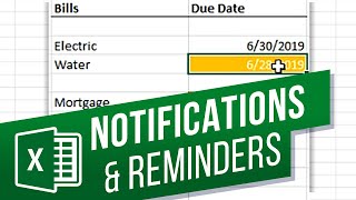 How to Create Notifications or Reminders in Excel [upl. by Ennaeerb306]