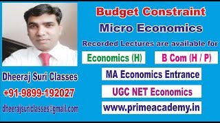 Budget Constraint  Micro Economics  Economics Hons  DU [upl. by Egwin]